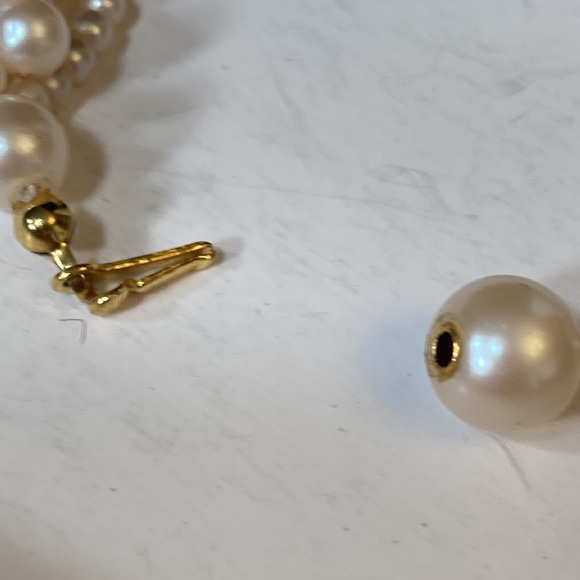 18" Multi Strand Small Beaded Faux Pearl Necklace - Picture 8 of 10